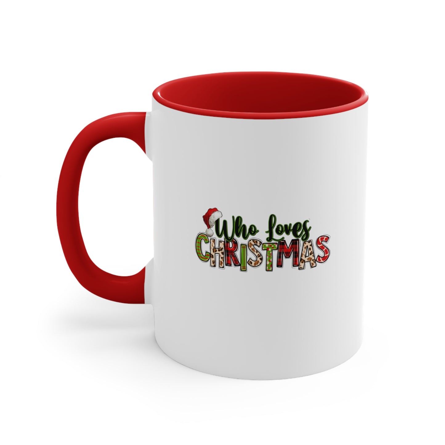 Just a Girl Who Loves Christmas 11oz Mug: Curly Hair, Glasses, and Holiday Delight!