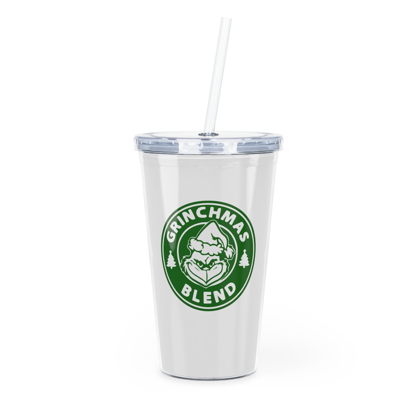 Grinchmas Blend Plastic Tumbler 20 oz with Straw: Sip the Mischief, Embrace the Cheer!