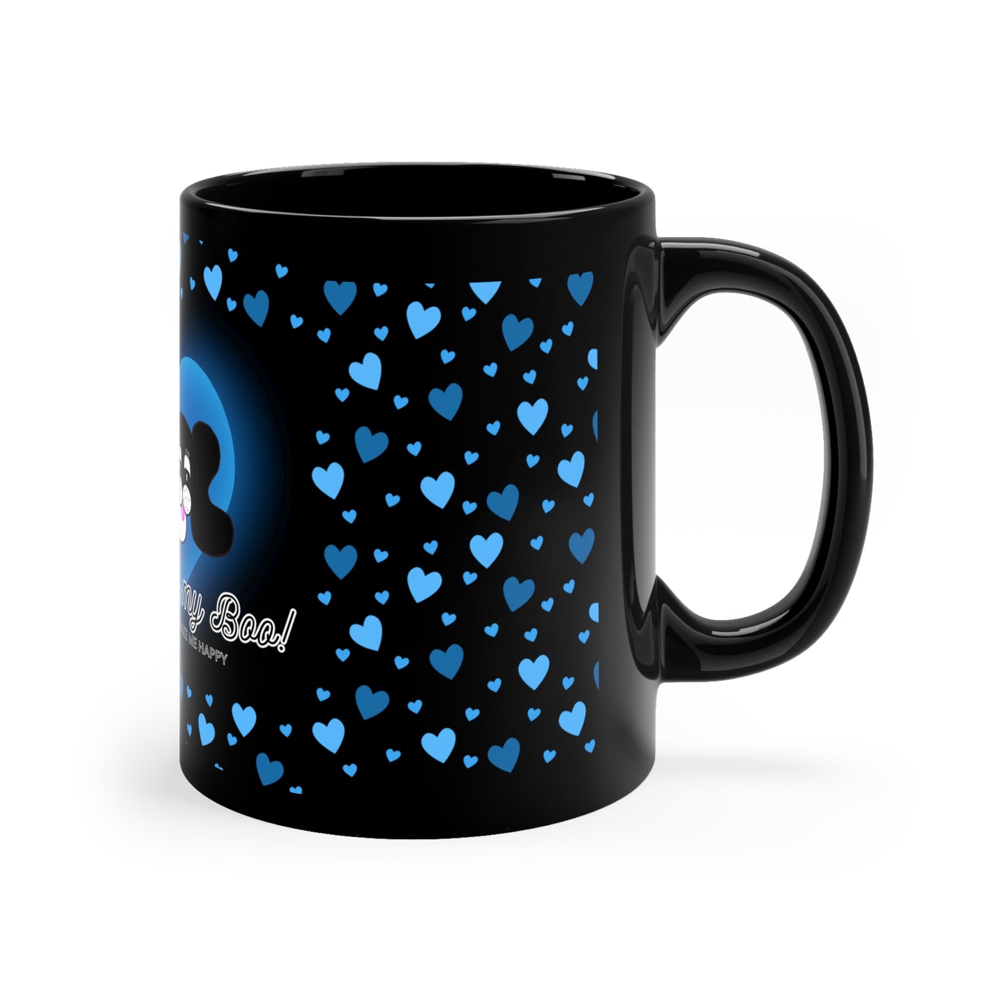 Chillin" With My Boo! 11oz Black Mug | Hanging Out With The Blush Puppies | Valentine's Day Mug | Gifts for Him | Gifts for Her | Mugs